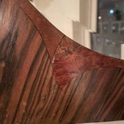 Art Deco, oval mirror from palisander wood