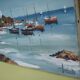 Oil on canvas signed, sailboats in brittany