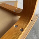 Set of 2 light-grey laminated and beech wood half-round dining tables by Magnus Olesen