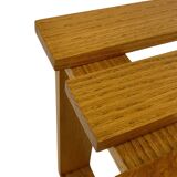 Vintage 1970s coffee table/side table, white oak slats slatted design