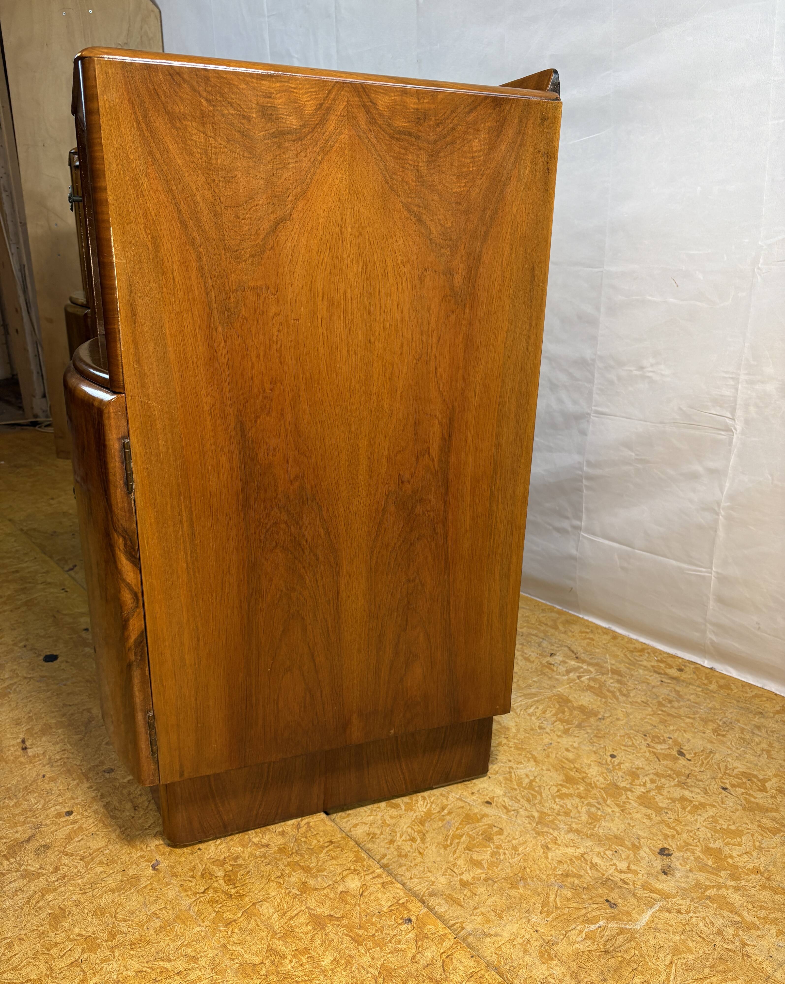 Art Deco Vintage Burr Walnut Cocktail Cabinet Sideboard Beautility1930-1940