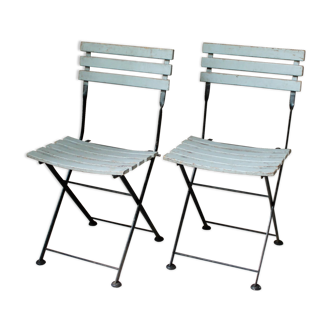 Pairs of vintage garden or balcony chairs