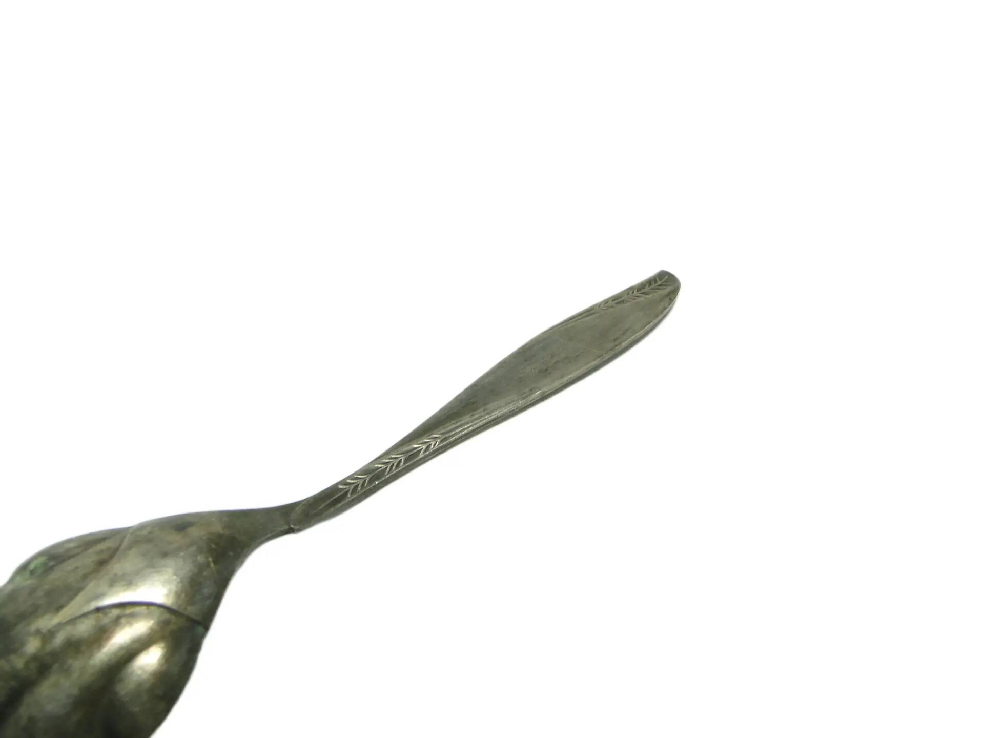 Sugar spoon, modernism, silver-plated brass, HEFRA, Poland, 1960s.