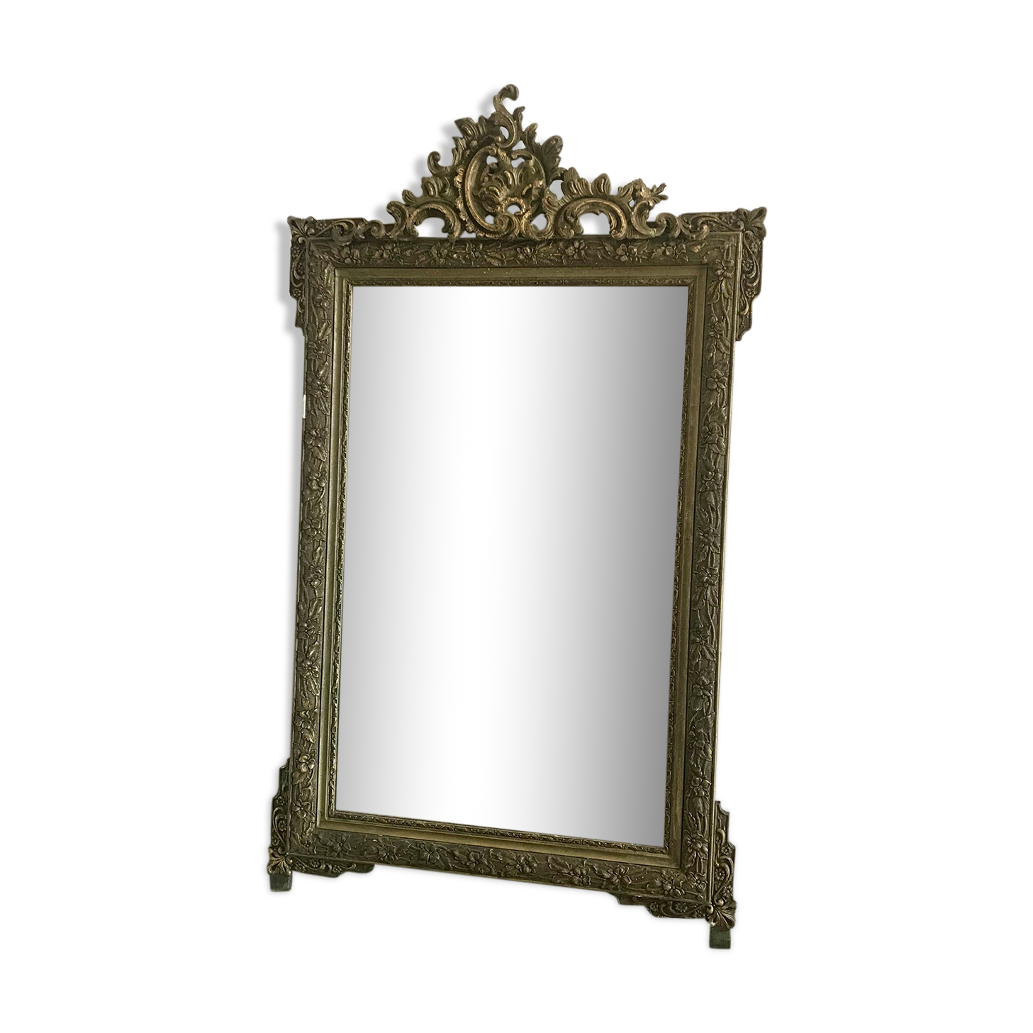 Pediment fireplace mirror 70x120cm