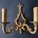 Pair of Louis XVI bronze wall sconces Lucien Gau Paris vintage