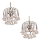 Set of 2 Julia Roberts, Vintage White Murano Chandelier, 1980s