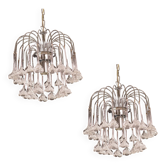 Set of 2 Julia Roberts, Vintage White Murano Chandelier, 1980s
