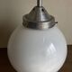 Globe pension suspension in opaline and aluminum 1950