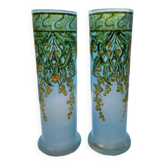 Pair of Legras art nouveau vases