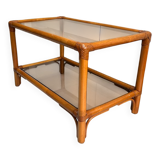 Vintage coffee table in bamboo and rattan