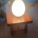 Lampe œuf Domec, verre moucheté de Vianne 1970