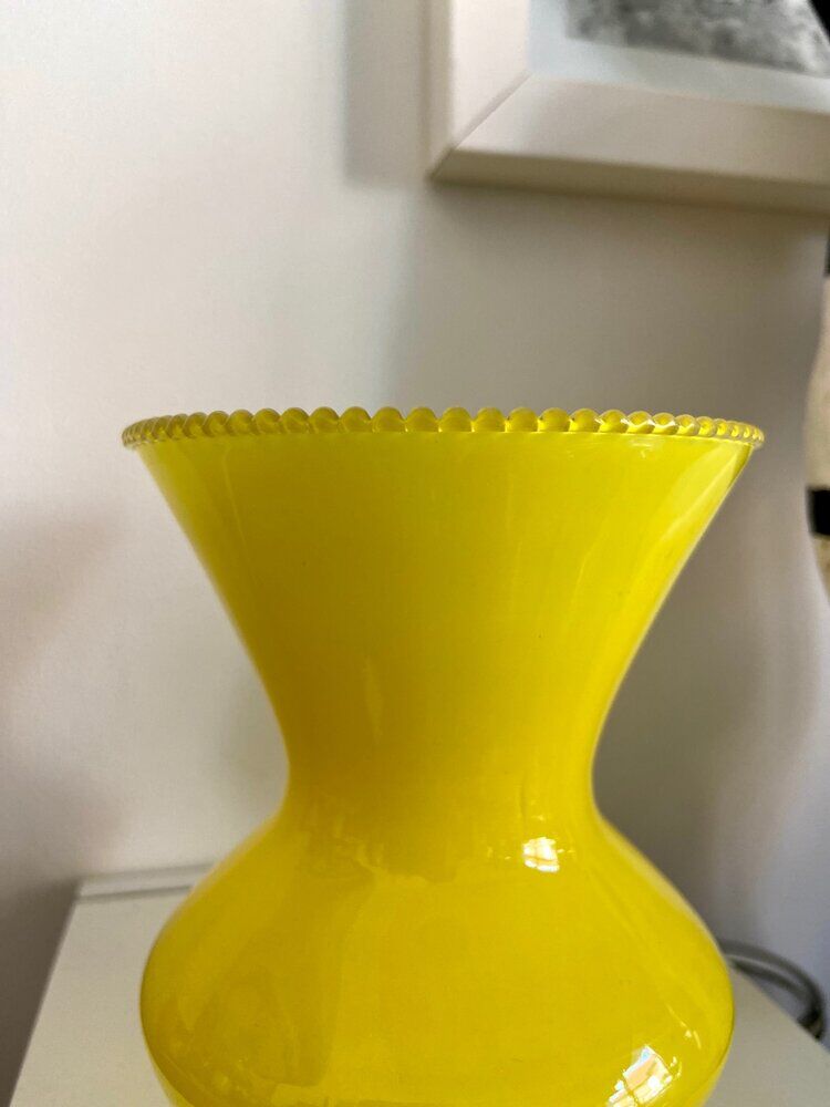 Yellow opaline vase