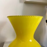 Yellow opaline vase