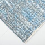 7x11 Turkish Light Blue Camouflage Pattern Vintage Rug, 223x329Cm
