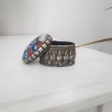 Old silver and porcelain pillbox