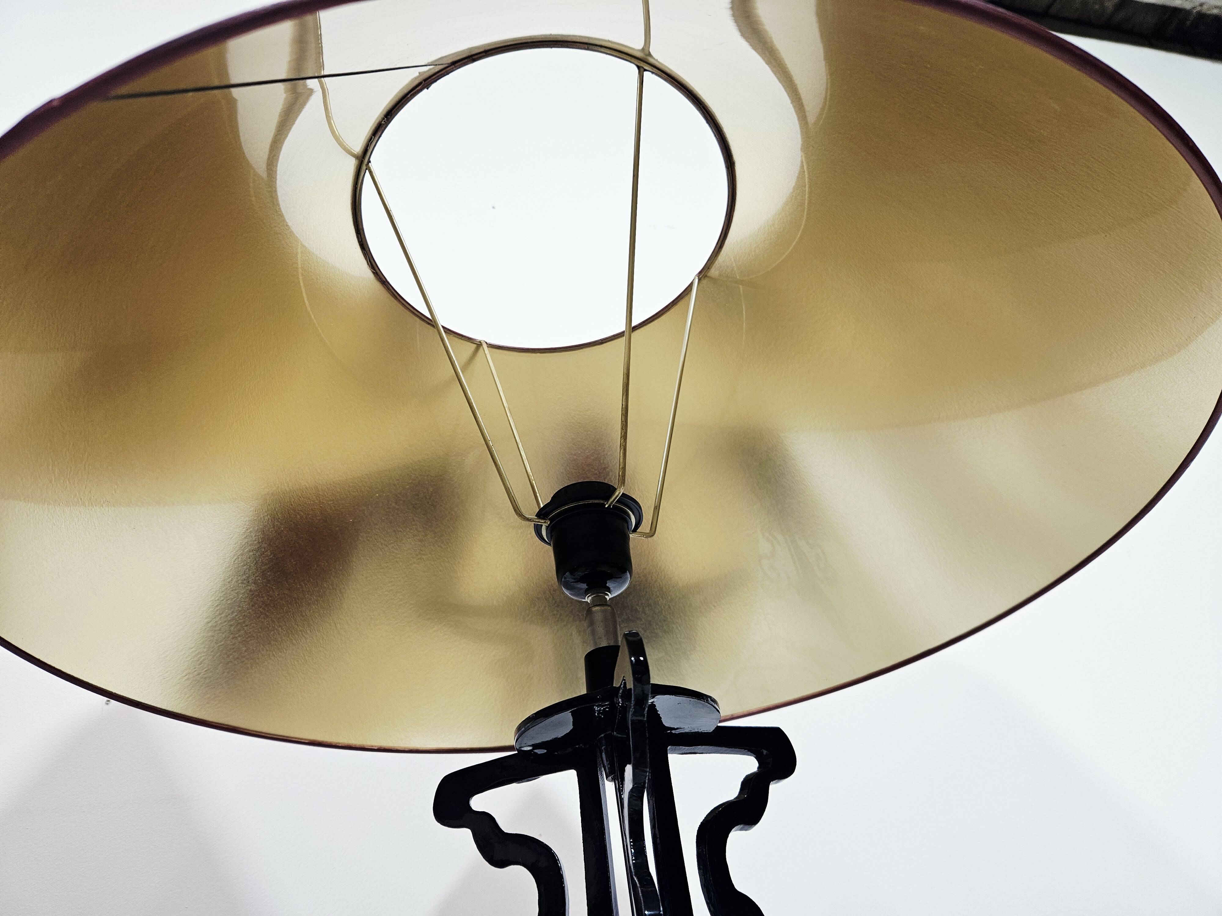 Paire Unique de Lampes de Table/Art Déco/Vintage – Bourgogne et Or/Années 1980