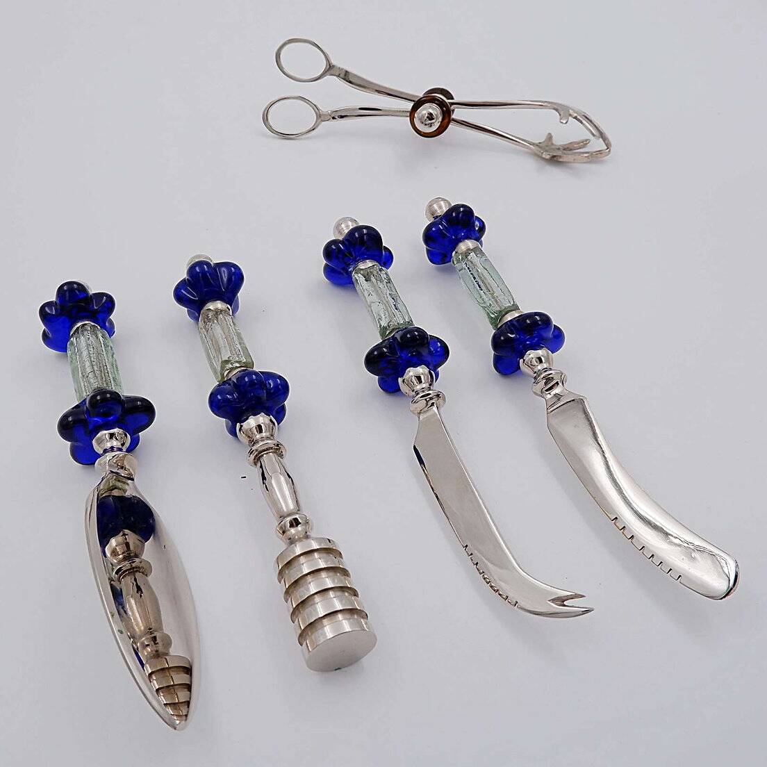 9-piece glass flower cutlery set