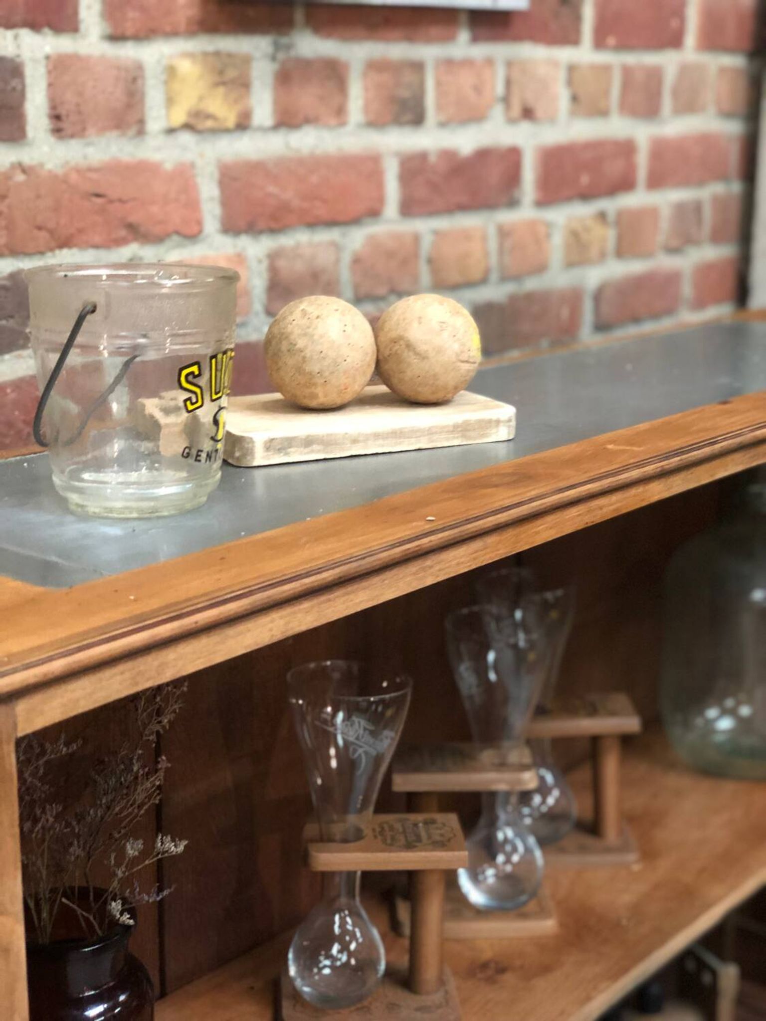 Old small counter and its elm dresser