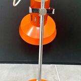 Orange lacquered metal and chrome desk lamp, circa 1970