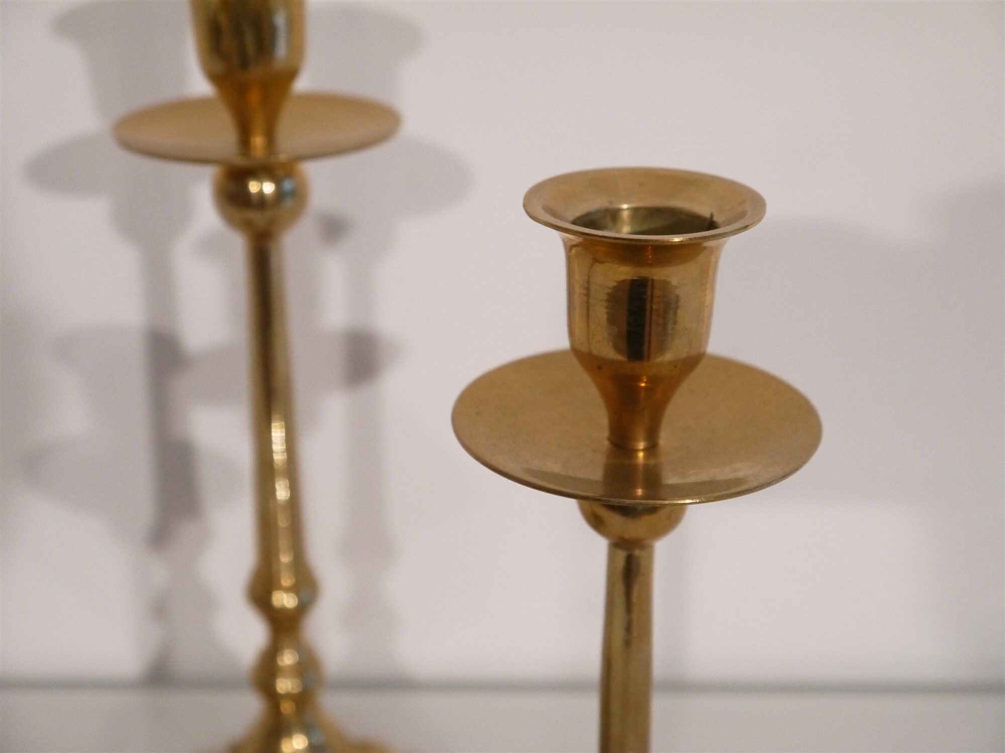 Lot of vintage Scandinavian brass candlesticks