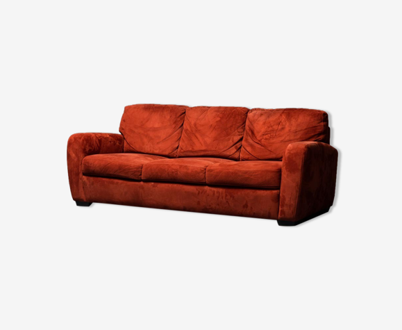 3 seater sofa in alcantara bordeaux 70
