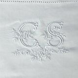 wedding set: sheet and 2 CS monogram pillowcases
