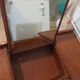 Vintage dressing table/chest - woven rattan - 5 drawers - mirror - 1960s/70s