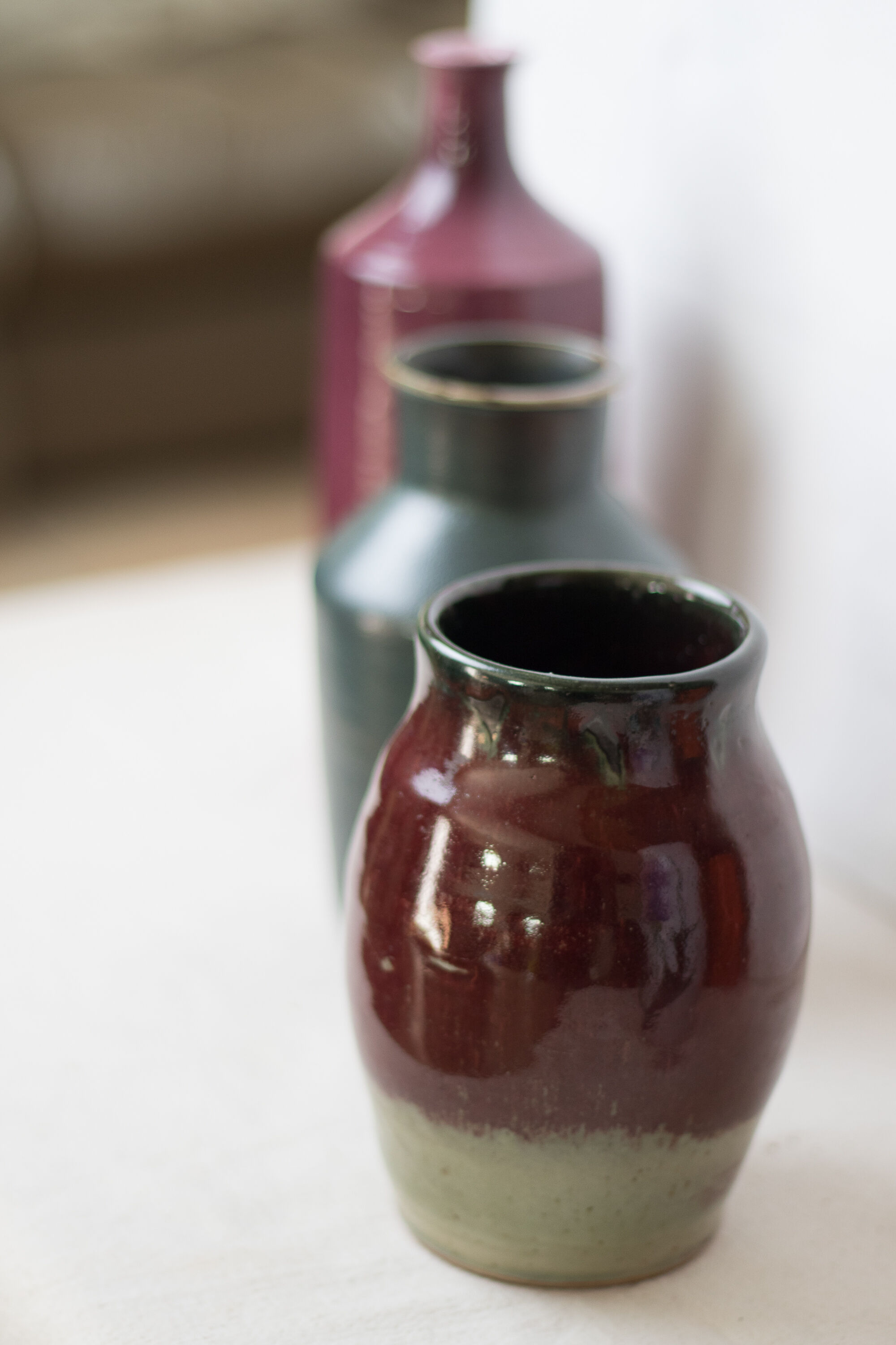 Vase en grès couleur sang de boeuf