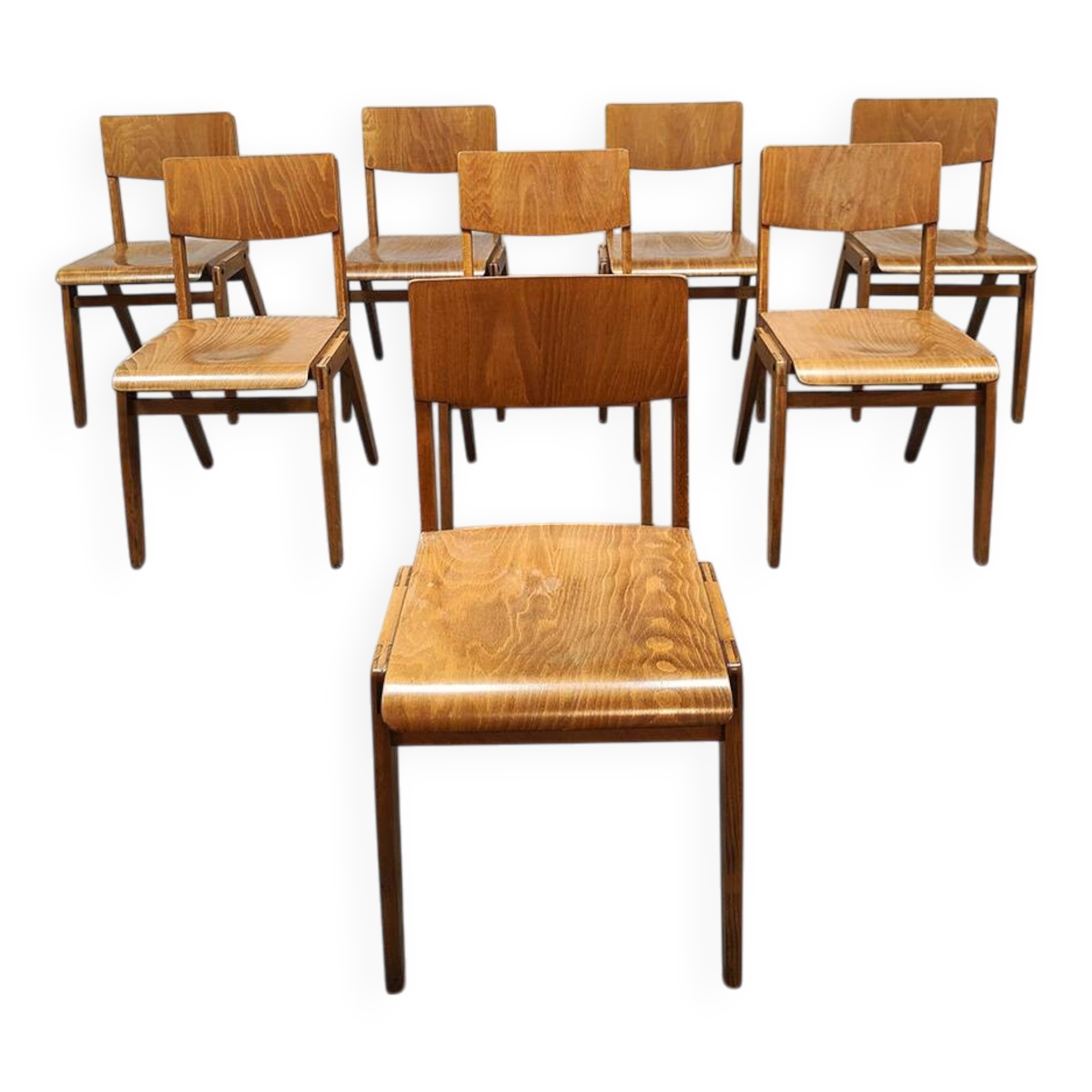 8 vintage Casala stackable dining chairs