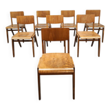 8 vintage Casala stackable dining chairs