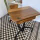 Old school desk with integrated chair – oak and metal – year