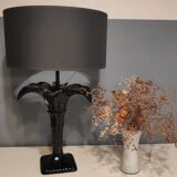 Black ceramic palm lamp