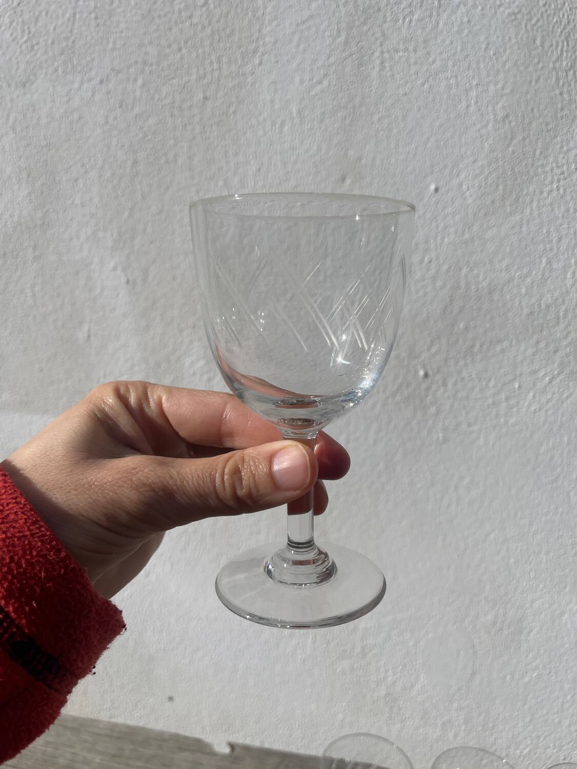 5 cut crystal stemmed glasses