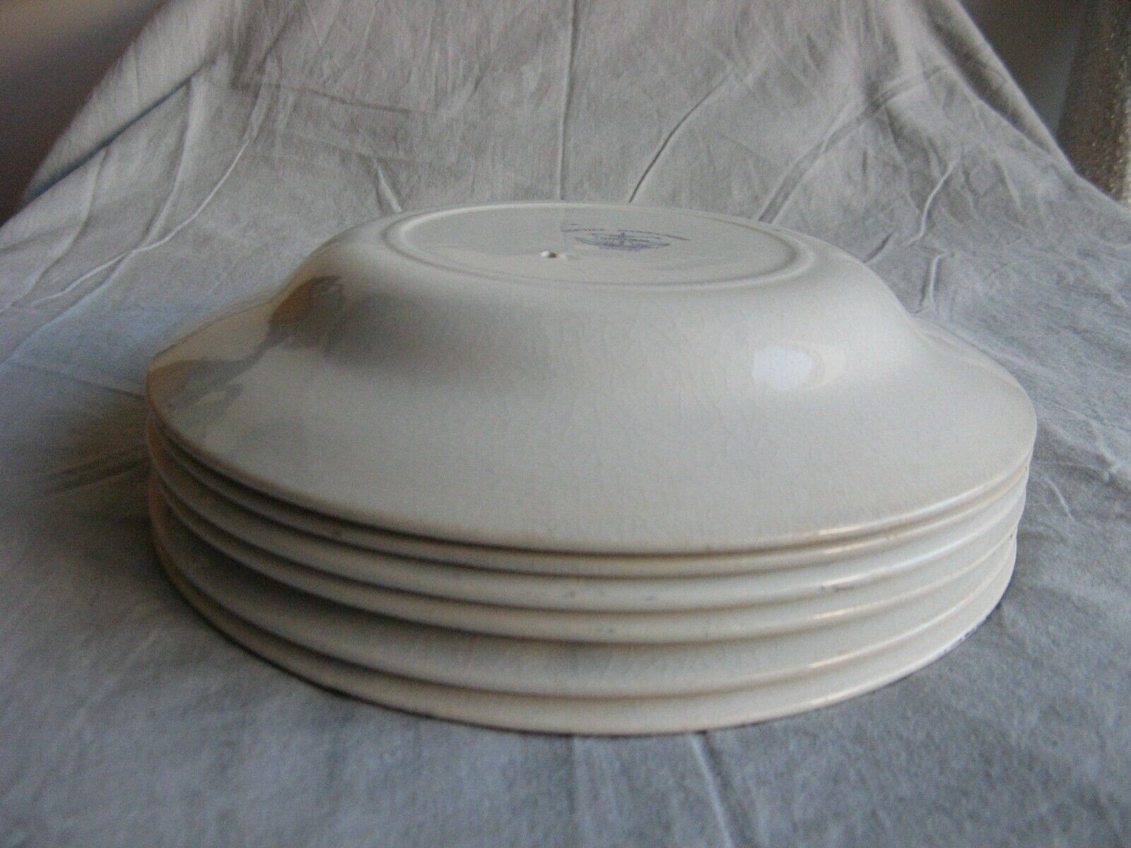 Lot of 6 hollow plates earthenware Creil Montereau décor Marie Louise