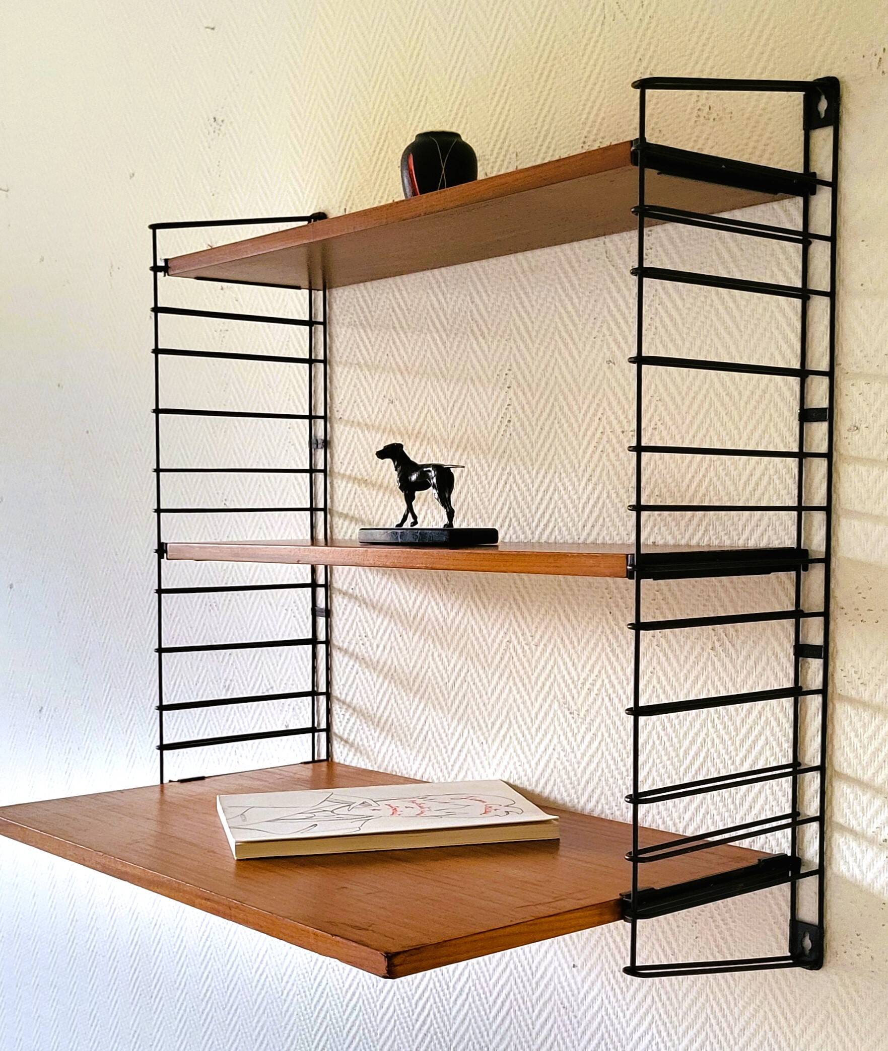 Etagèretomado teck + planche bureau vintage 70s'
