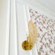 Amber Murano glass leaf wall light