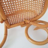 Rocking-chair child rattan and vintage caning