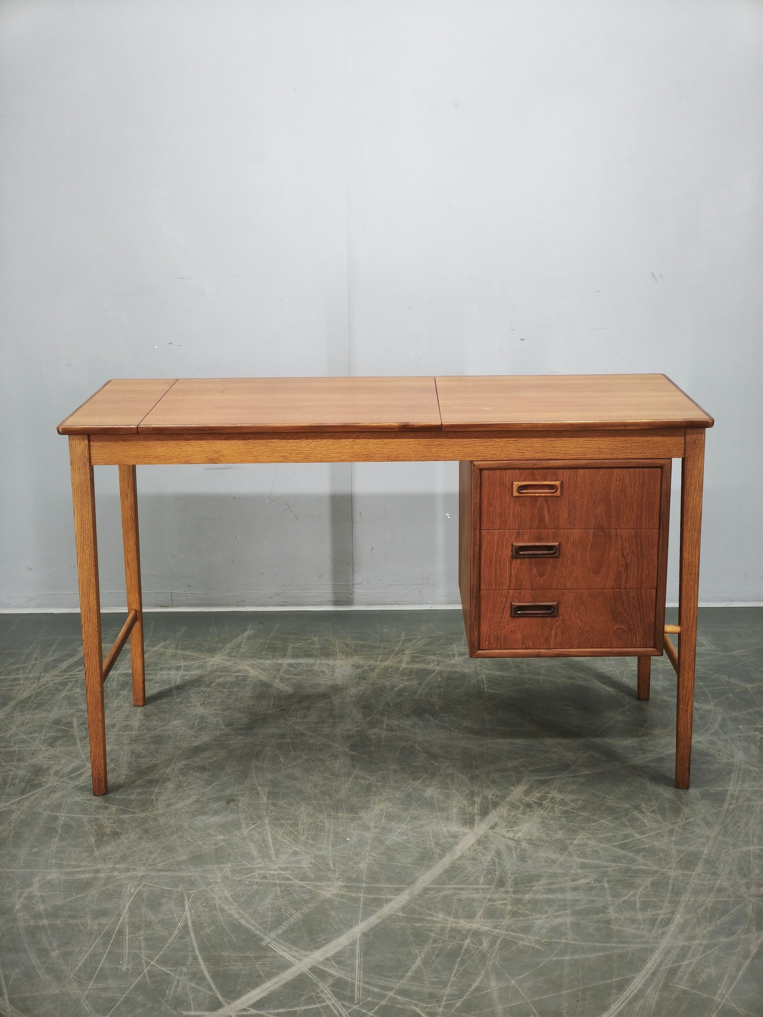 Sven Aage Madsen Teak Vanity Desk with Mirror, Denmark, 1960s