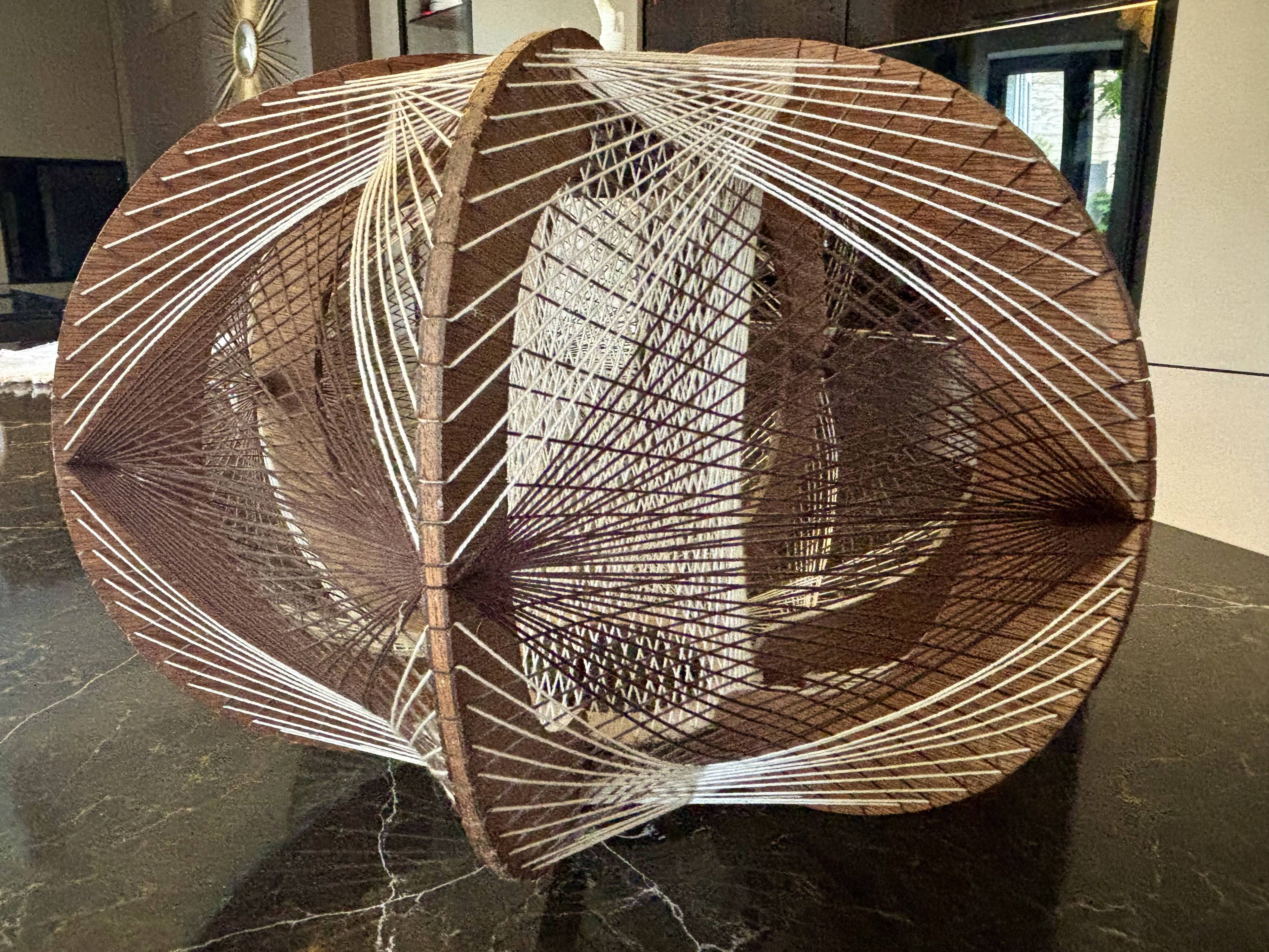 Scandinavian wooden and wire suspension