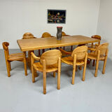 Vintage XXL farmhouse monastery pine table from the 1960s.