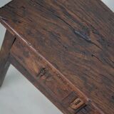 Antique Spanish Rustic Farmhouse Chestnut Side Table / Console, 18th Century