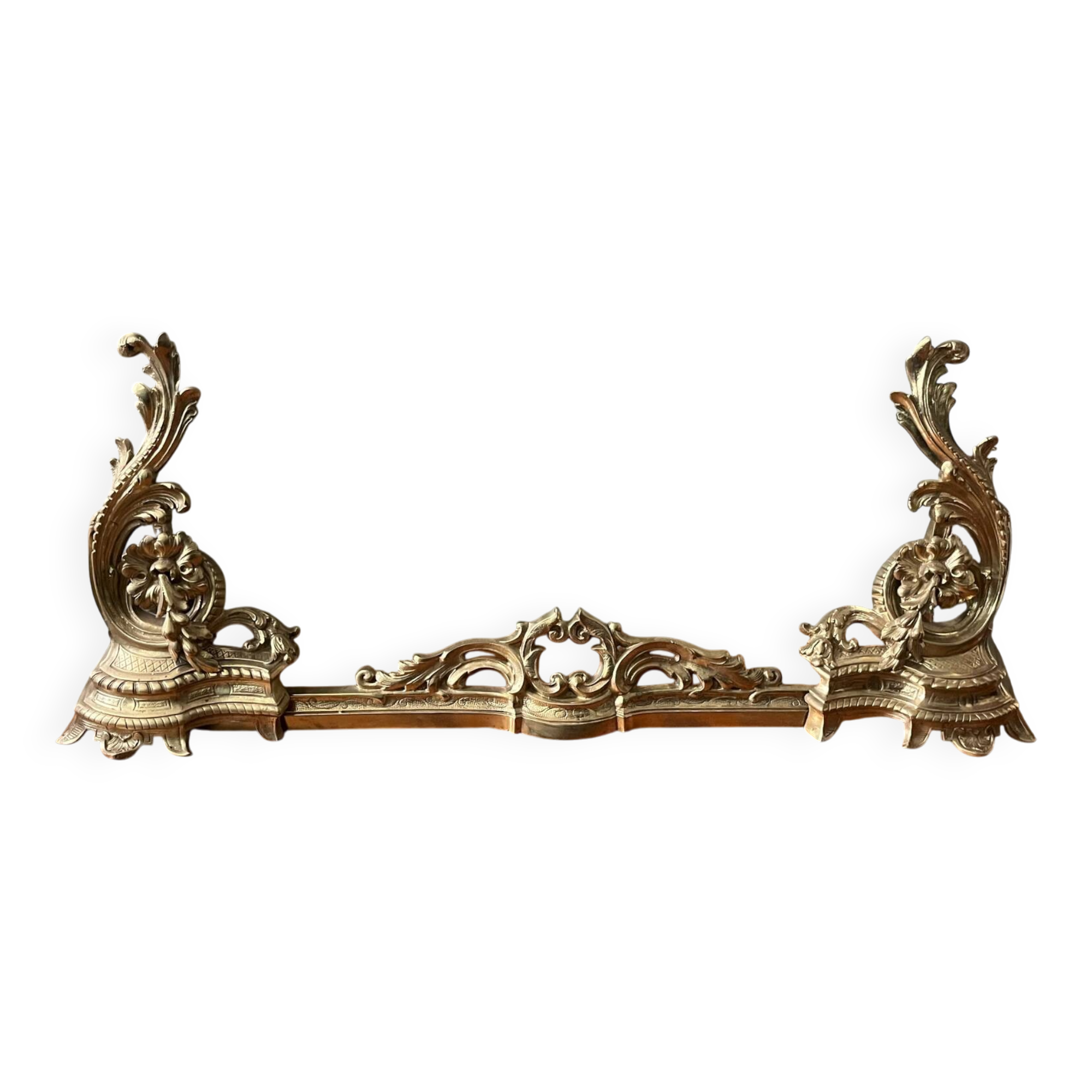 19th-century bronze fireplace garniture