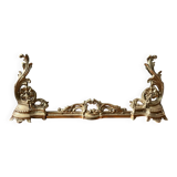 19th-century bronze fireplace garniture