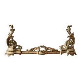 19th-century bronze fireplace garniture