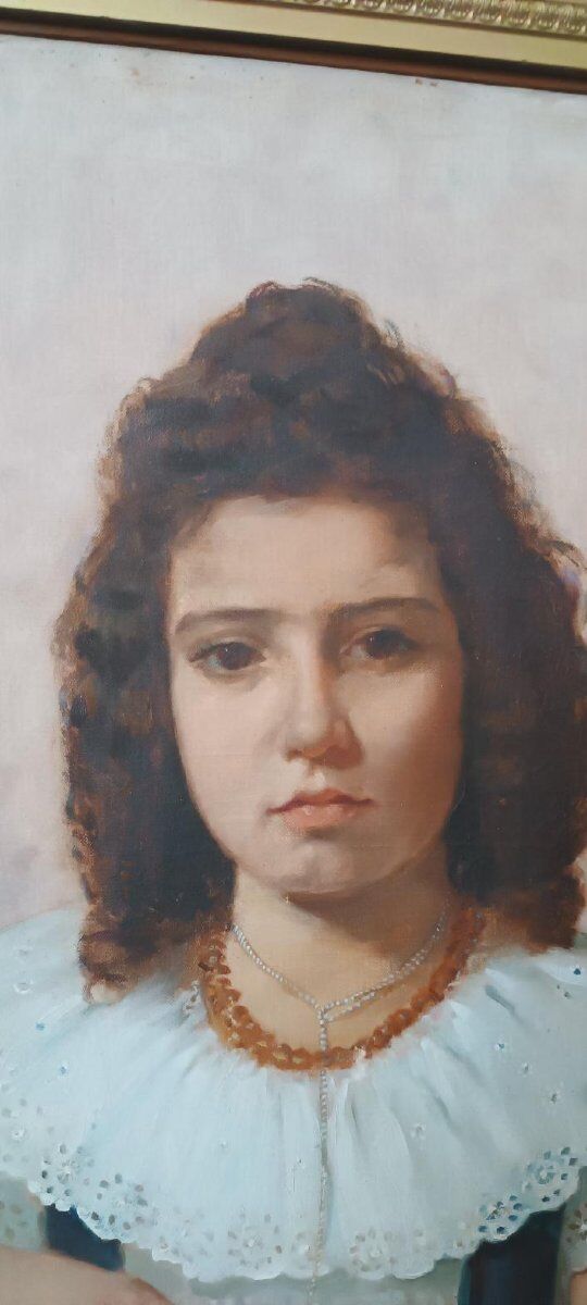 Oil on canvas female portrait 1898 - Maurizio Barricelli (Benevento, 1874 – Rome, 1931)