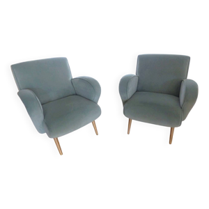 Paire de fauteuil velours