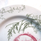 Flat art deco plate in Lunéville porcelain: fluvial model