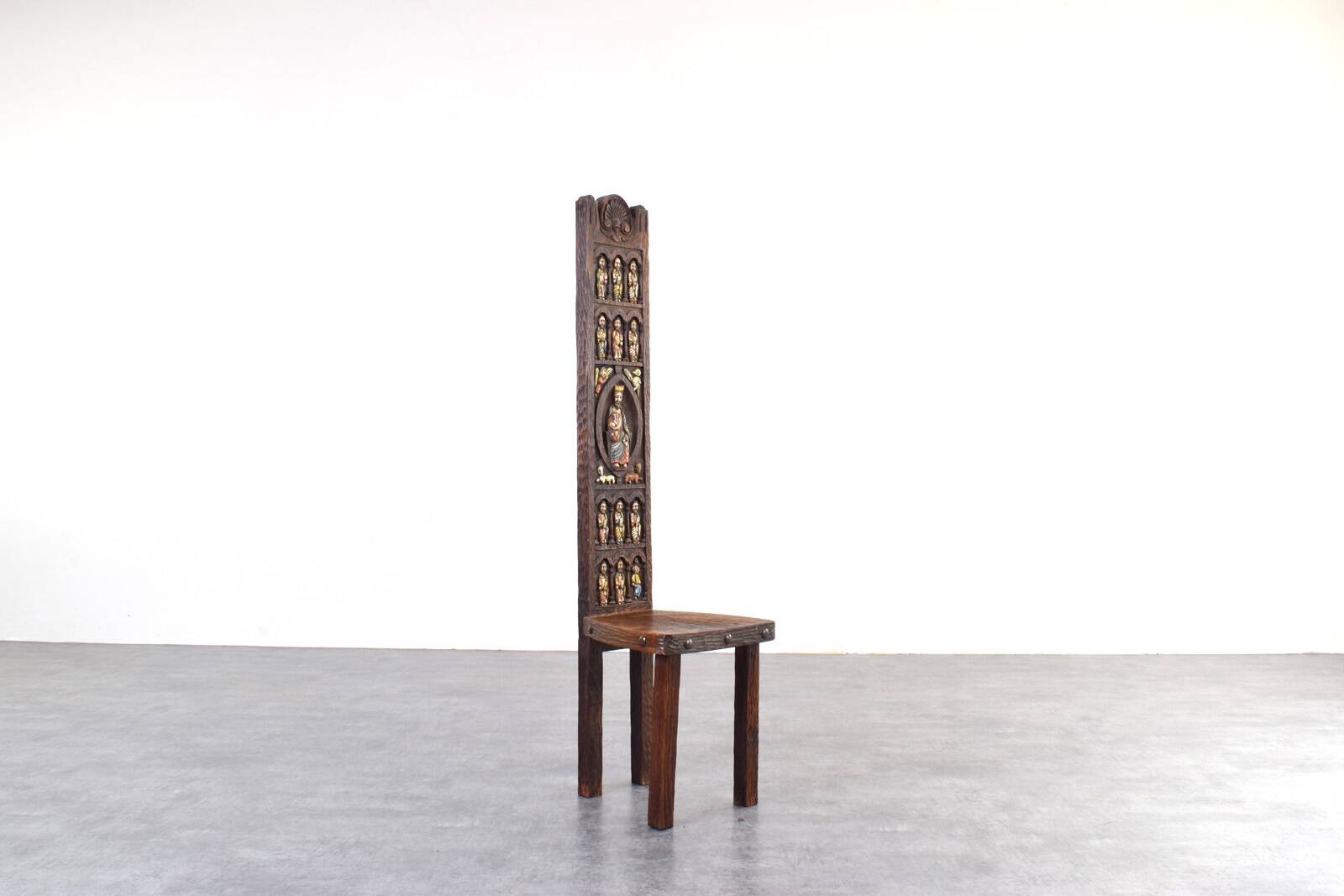 Chaise haute espagnole d'Ormecasa avec Jésus et les Apôtres, années 1970.