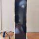 Vintage square black and brass lamp base