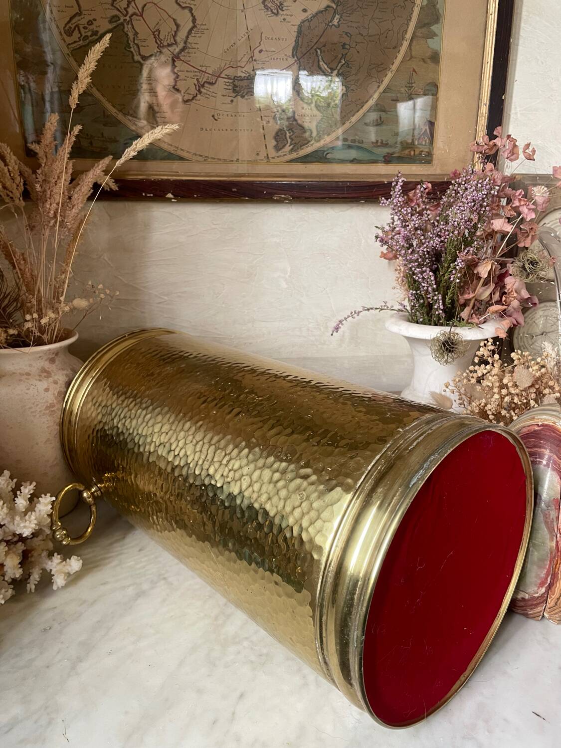 Porte-parapluie en laiton vintage
